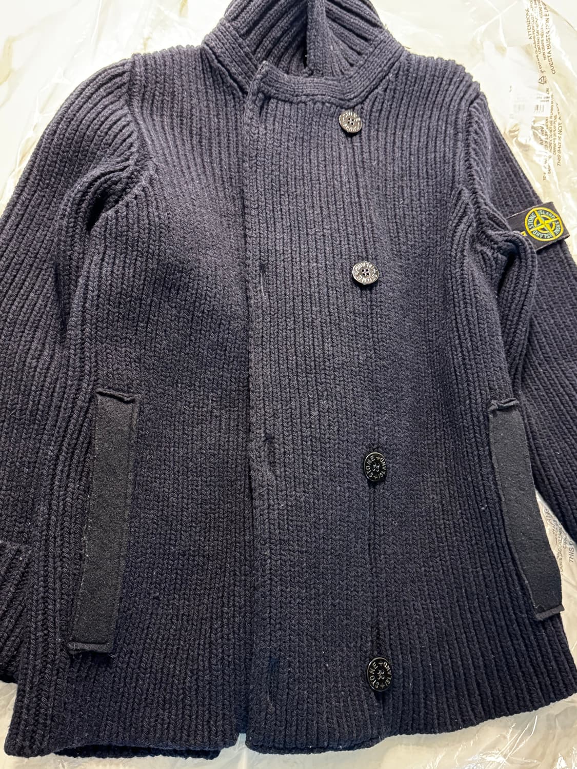 스톤아일랜드 stone island 헤비니트 더블버튼 울 집업자켓 코위첸 상품이미지4