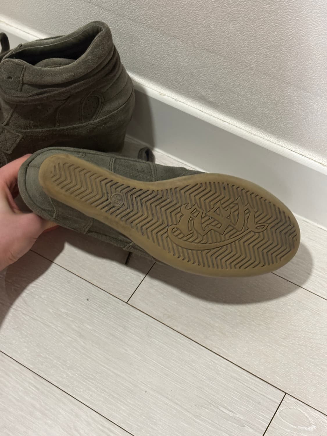 ASH 스웨이드 웨지힐 스니커즈 카키 보위 (38) 상품이미지2