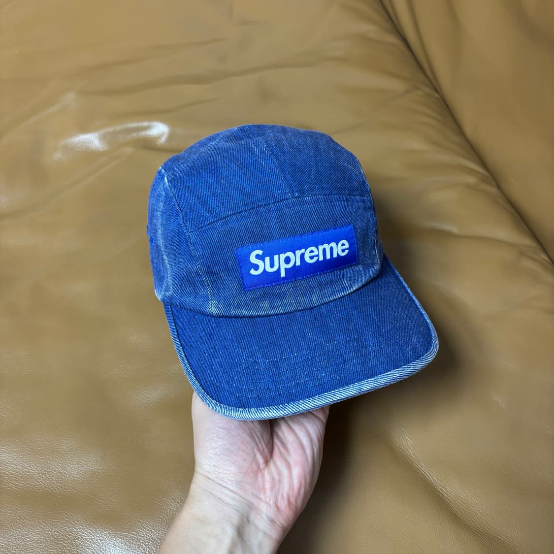 Supreme 슈프림 워시드 데님 블루 캠프캡 모자 Denim Blue 상품이미지2
