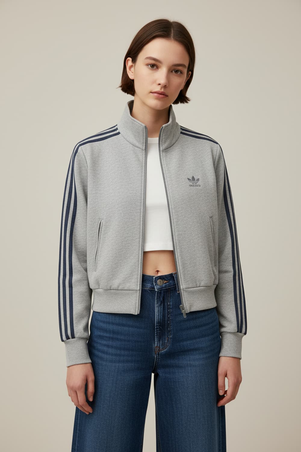 [90] 아디다스 그레이&실버 파이어버드 트랙탑 FLE 우먼 기모 집업 상품이미지3