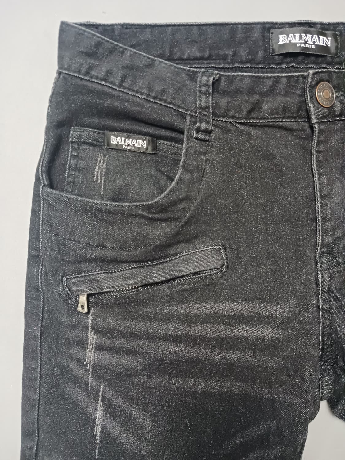 [32] 발망 스크래치 블랙 바이커진 청바지 상품이미지2