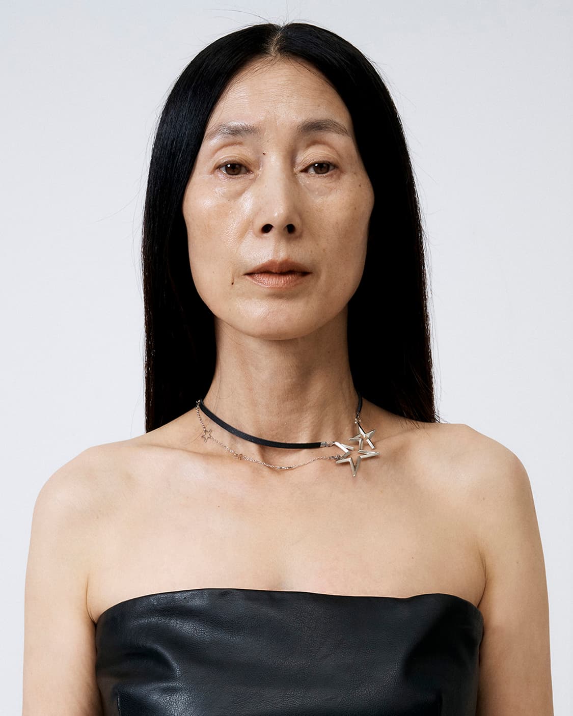 DOUBLE STAR NECKLACE BLACK 상품이미지3