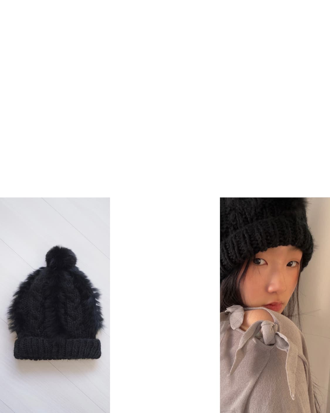 [COMME CA ISM] black pur beanie 상품이미지1