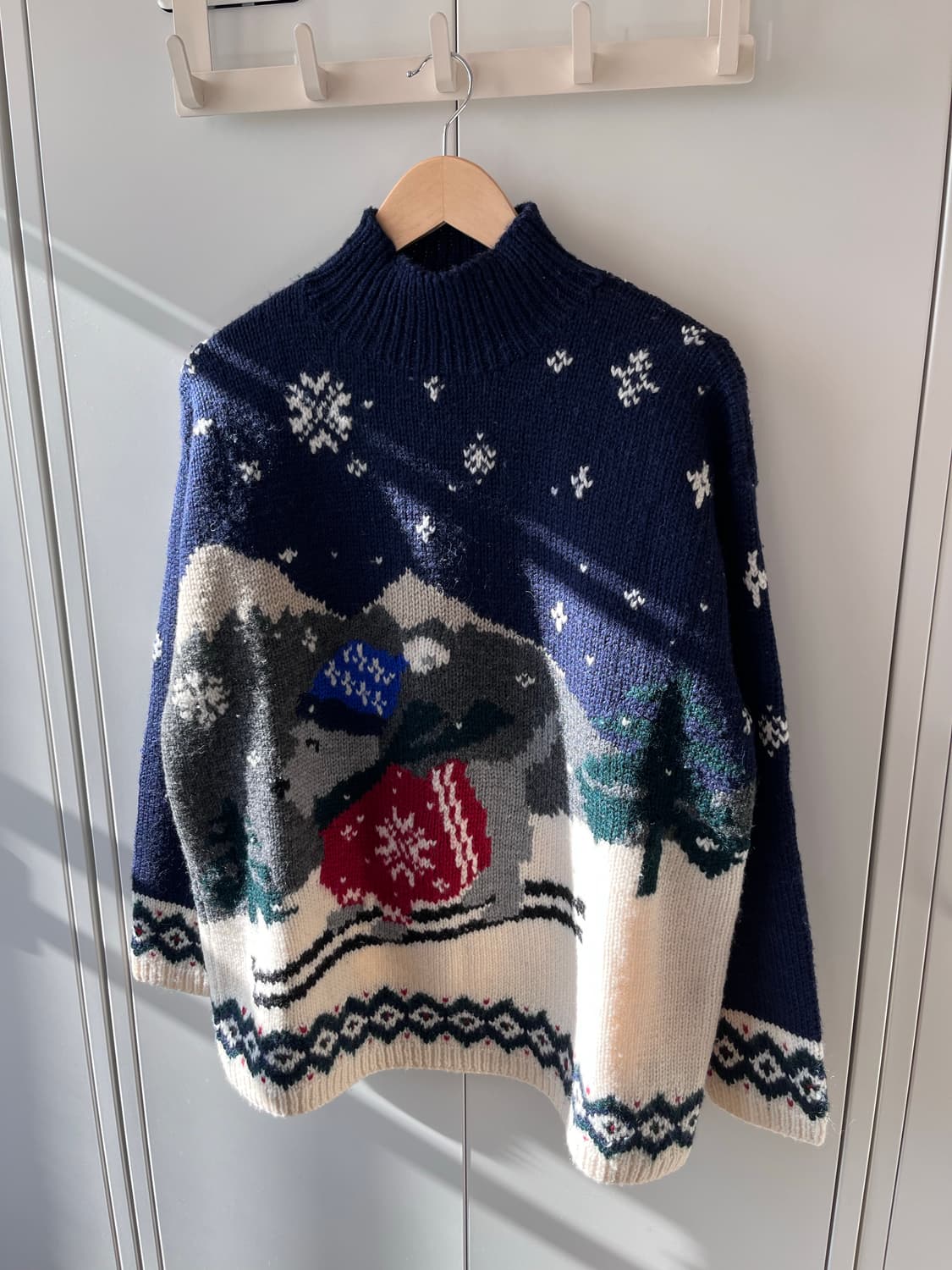 (Rare) 90' 폴로 랄프로렌 눈꽃 썰매 강아지 울니트  상품이미지6