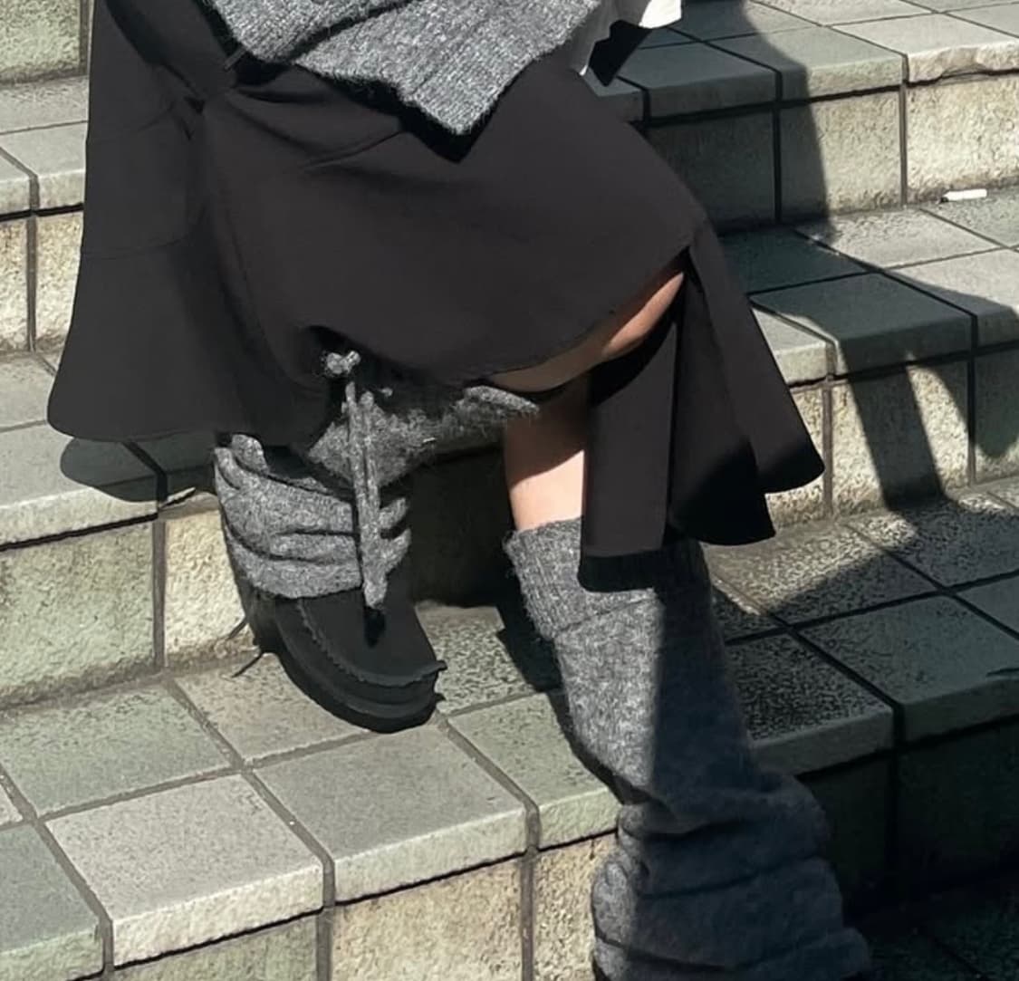 조이현x미세키서울 드로우스트링 레그워머 그레이 상품이미지2