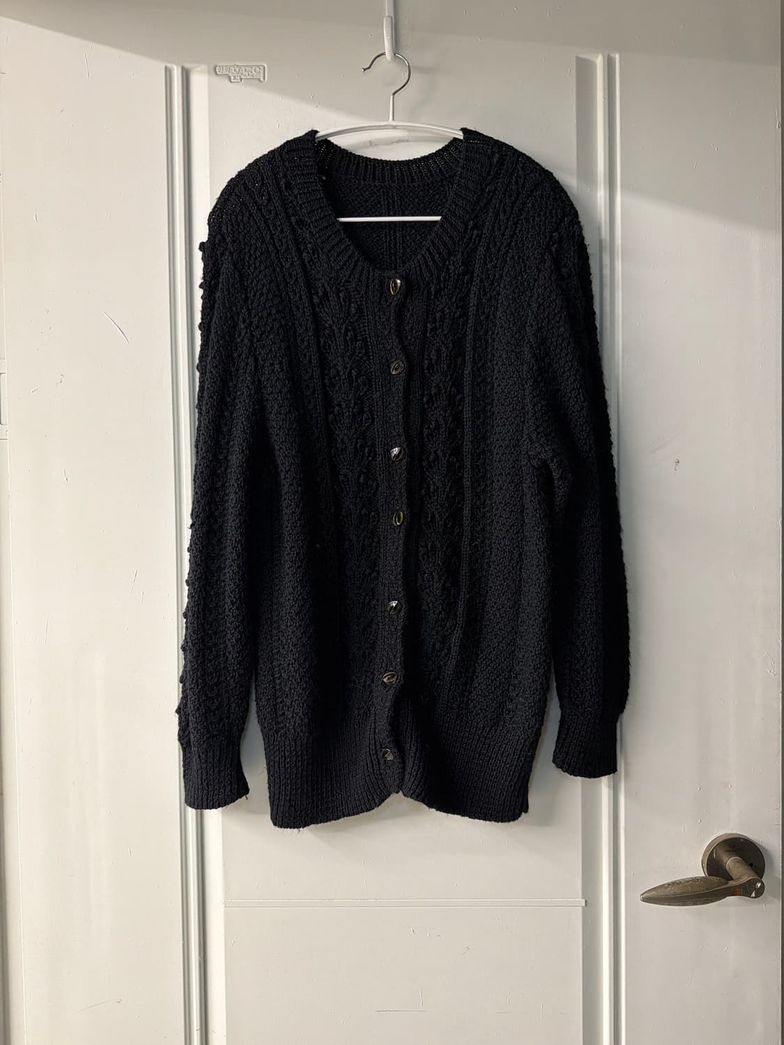 일본빈티지 블랙 울 니트 가디건 상품이미지5