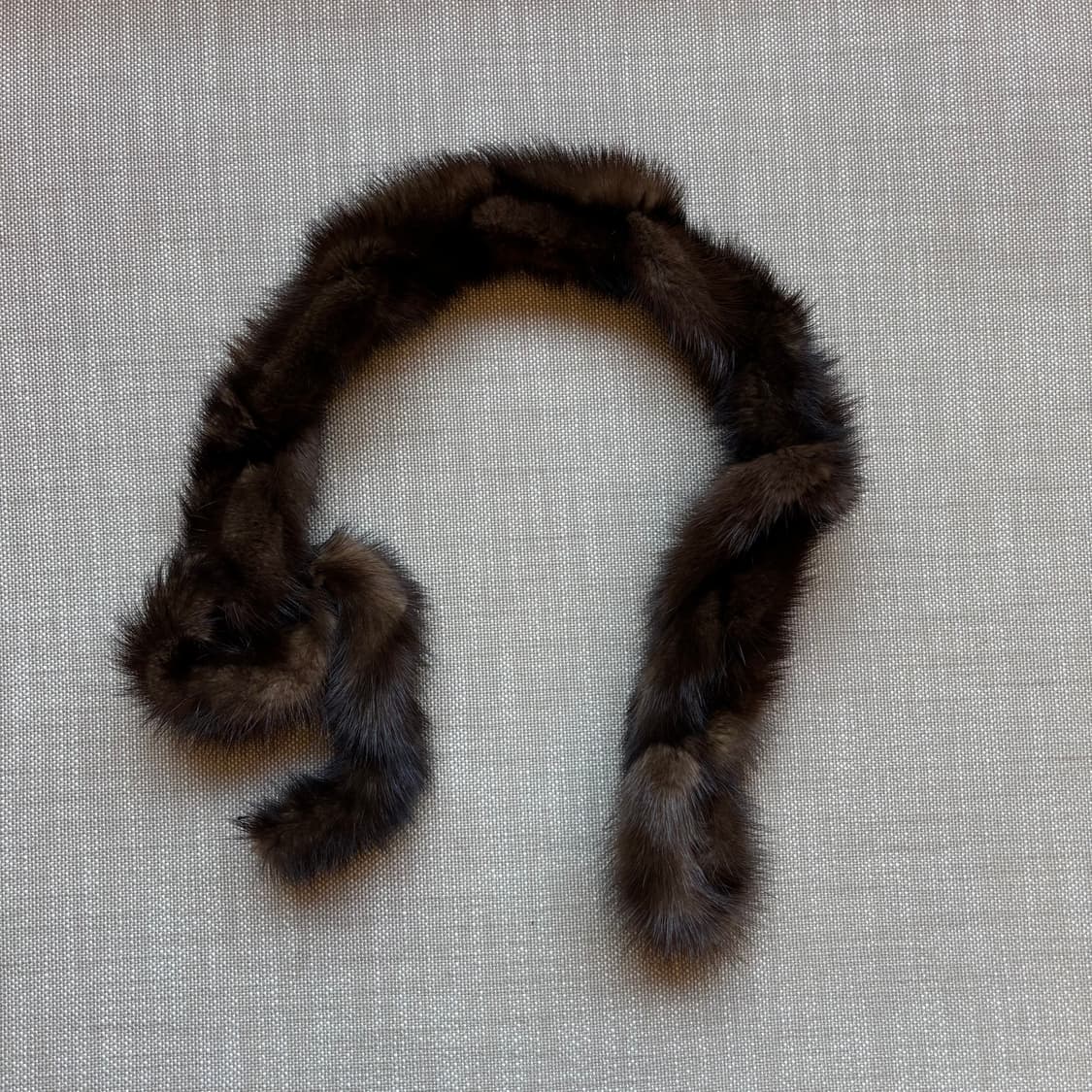 천연 밍크 쁘띠 머플러 브라운 상품이미지4