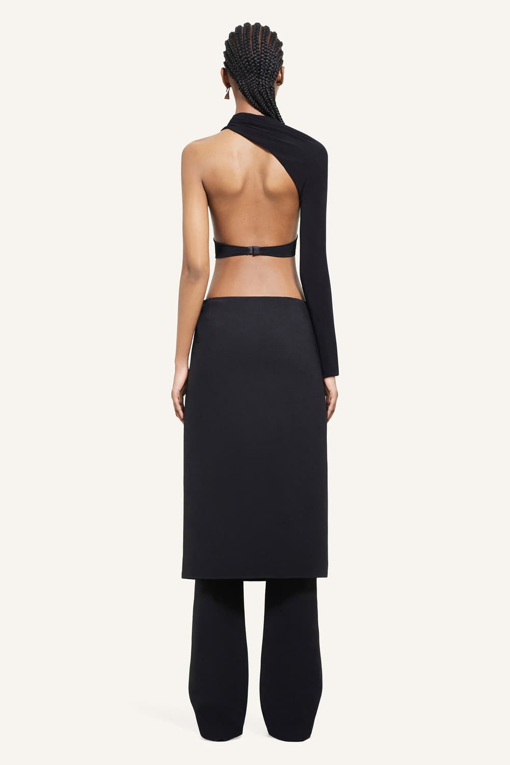 꾸레쥬 오블리크 테일러드 울 미디스커트 상품이미지2