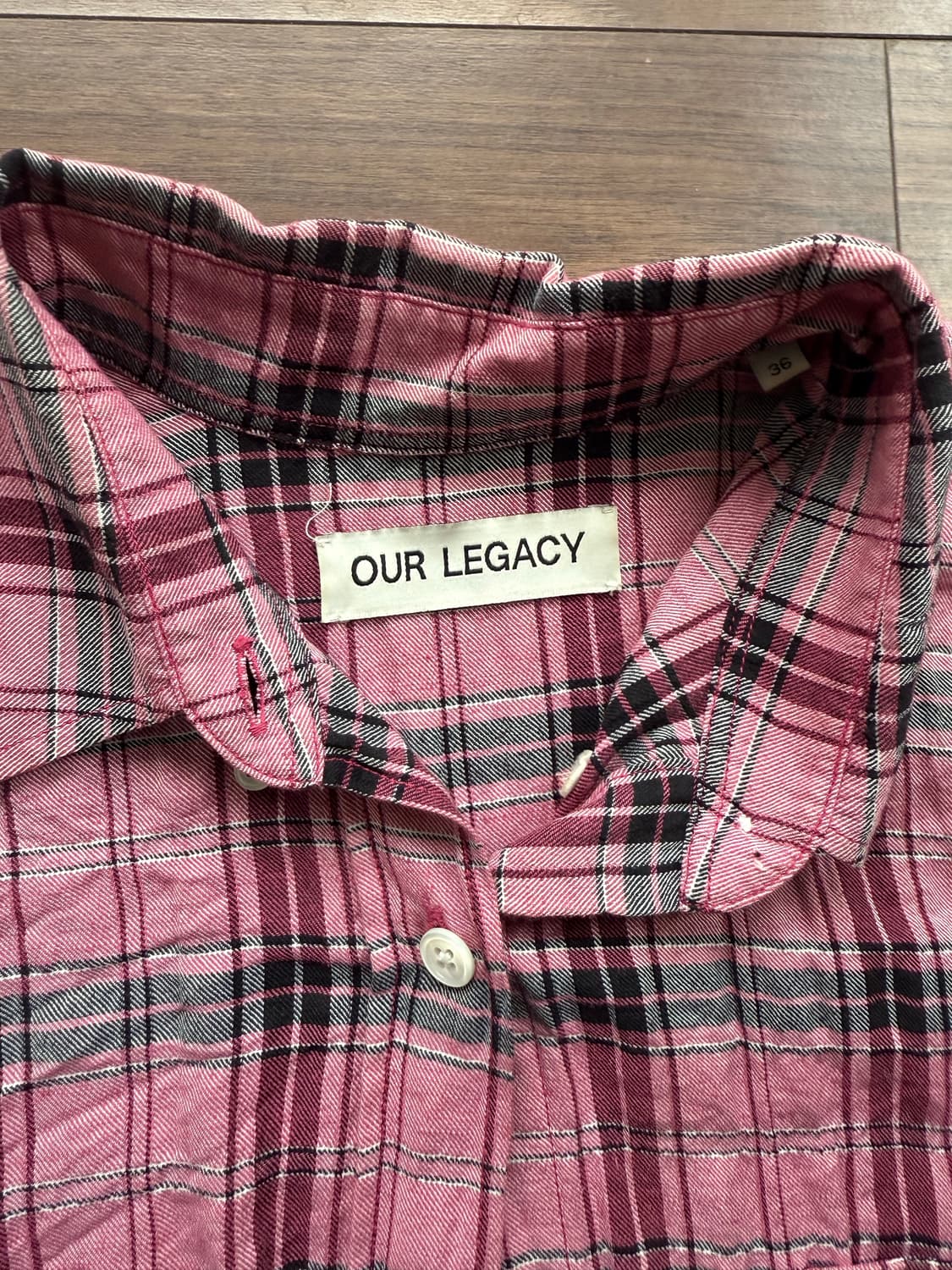 아워레가시 핑크체크셔츠 상품이미지3