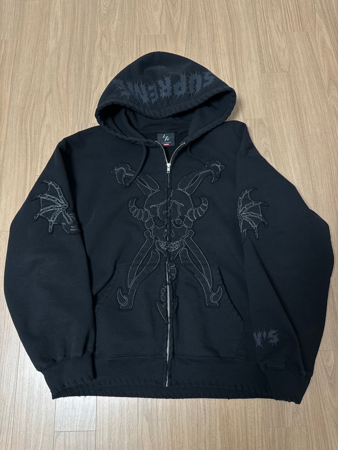 슈프림 X Y’s by 요지야마모토 집업 후드 스웨트셔츠 블랙 XL 상품이미지1