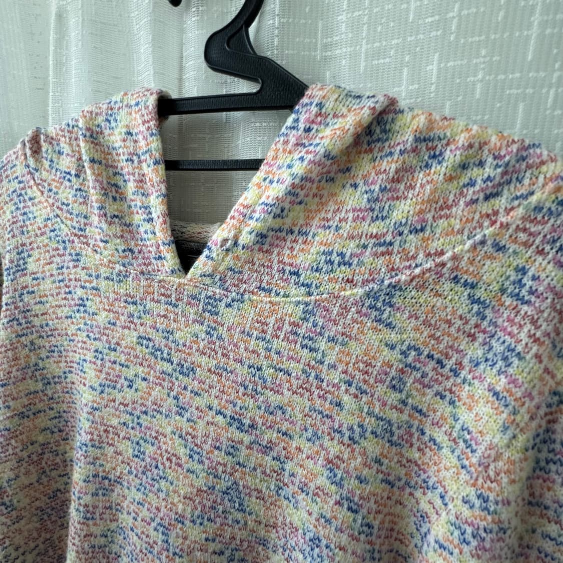 러블리 컬러풀 후드 니트 빈티지 롱티셔츠 상품이미지2