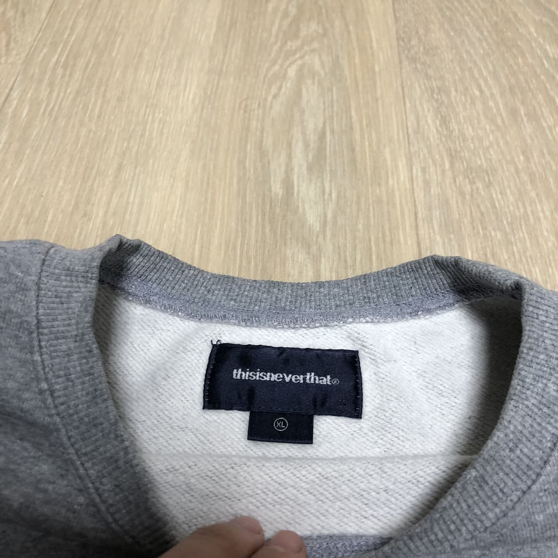 (L-XL) 디스이즈네버댓 OG 로고 엠보더리 멜란지 스웻셔츠 맨투맨 상품이미지3