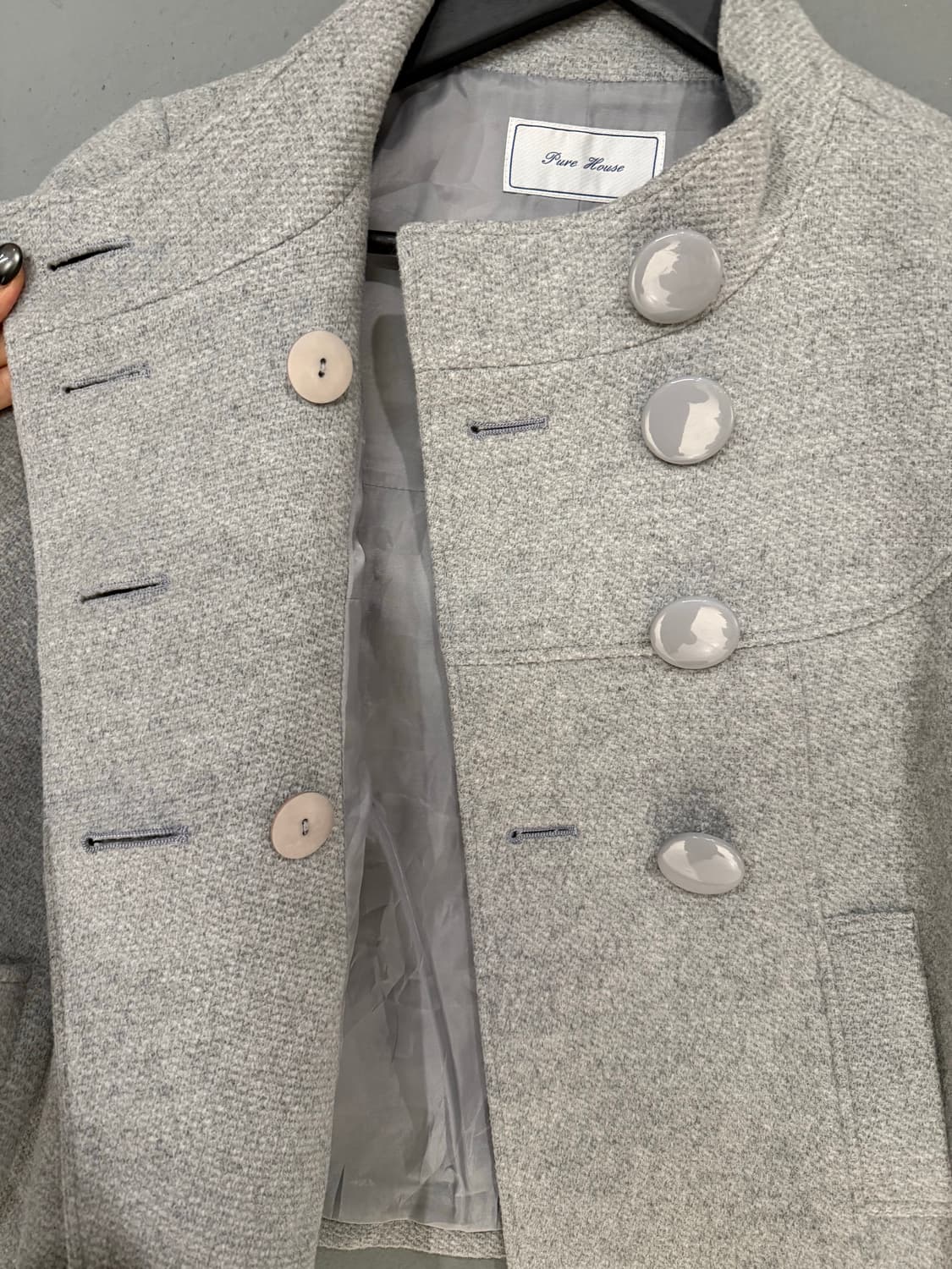 high-neck big button half coat 상품이미지9