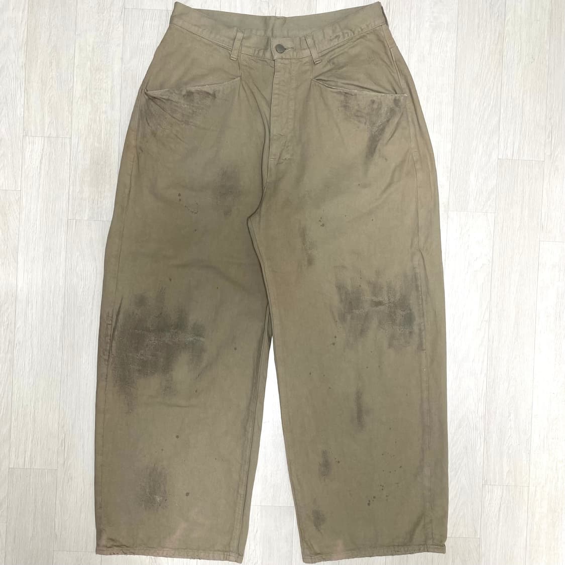 ANCELLM 안셀름 DENIM WIDE SLACKS-Sand 상품이미지1