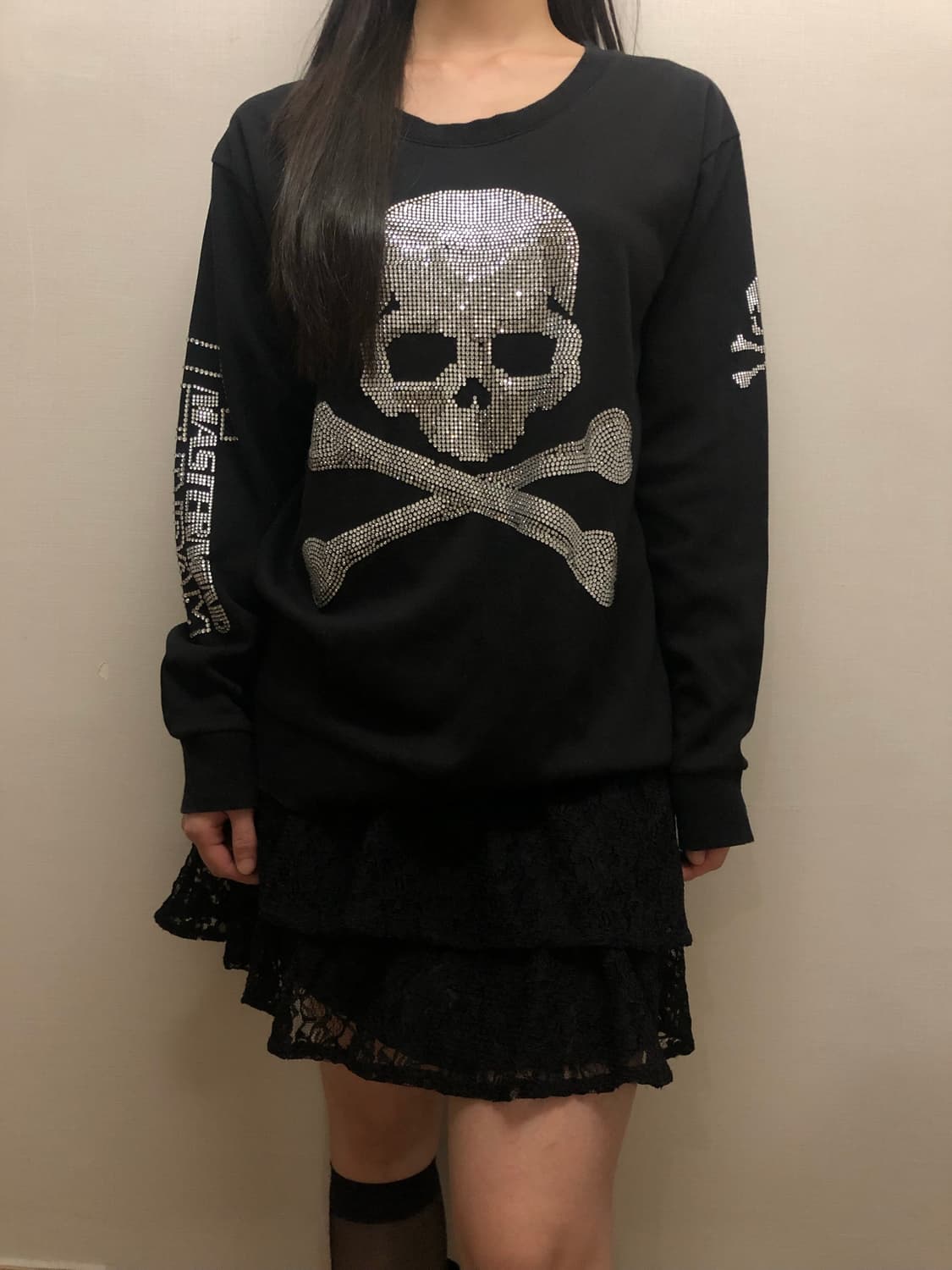 빈티지 블랙 스컬 스웻셔츠 상품이미지7