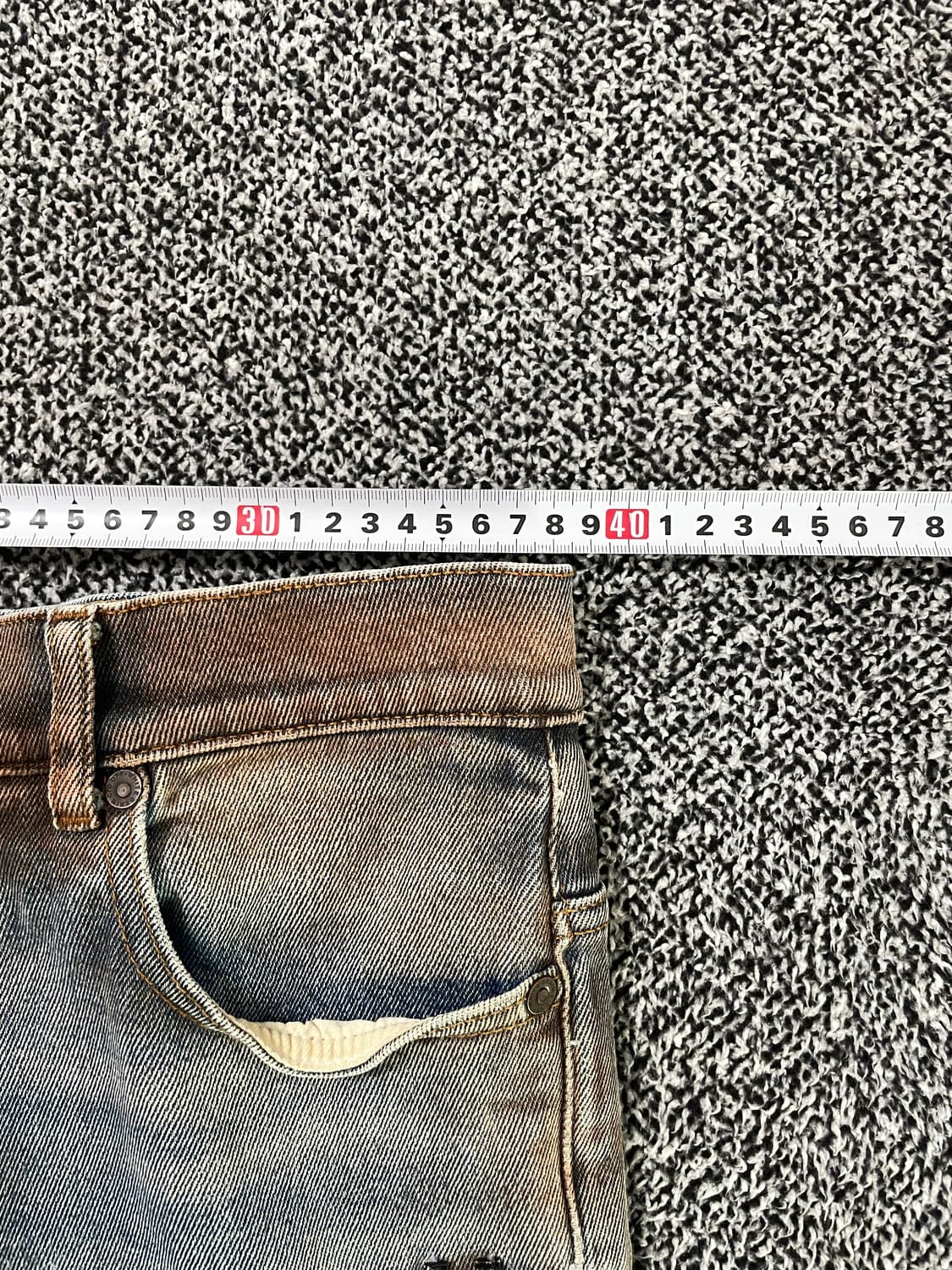 빈티지9. 오프화이트 데미지 워싱 데님진 데님팬츠 청바지 상품이미지5