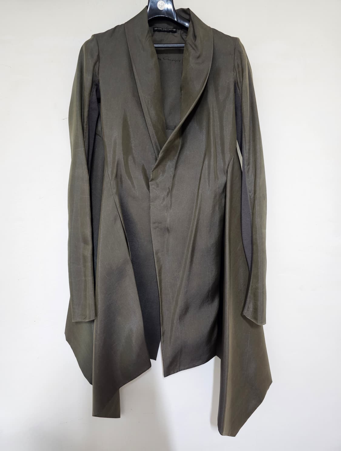 릭오웬스 카키색상 실크40%고가라인 고급광택 쟈켓 (작은55~55) 상품이미지1