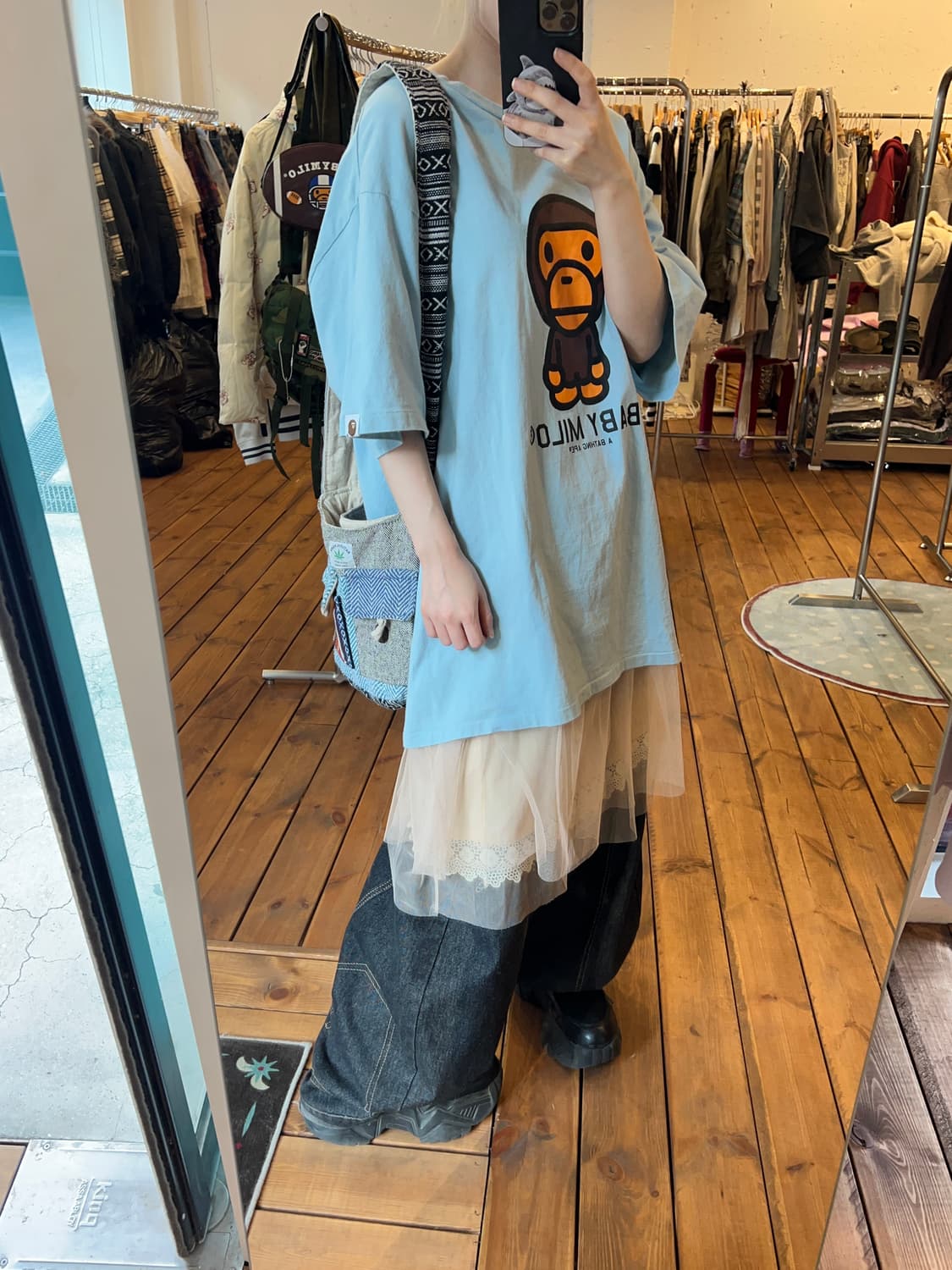 베이프 마일로 스카이블루 반팔 상품이미지2