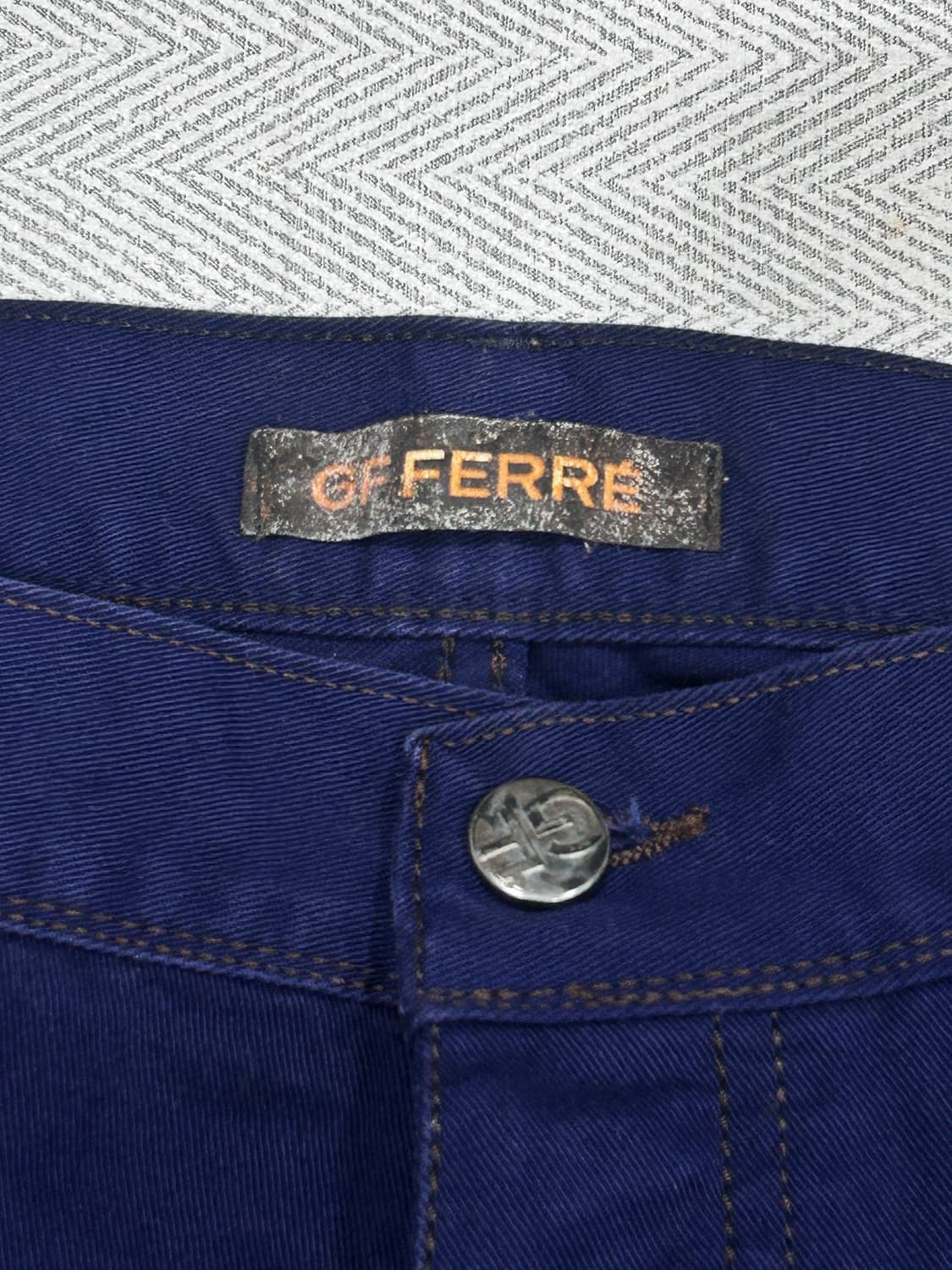 지안프랑코페레 GF FERRE 네이비 컬러 코튼 팬츠 바지 상품이미지4