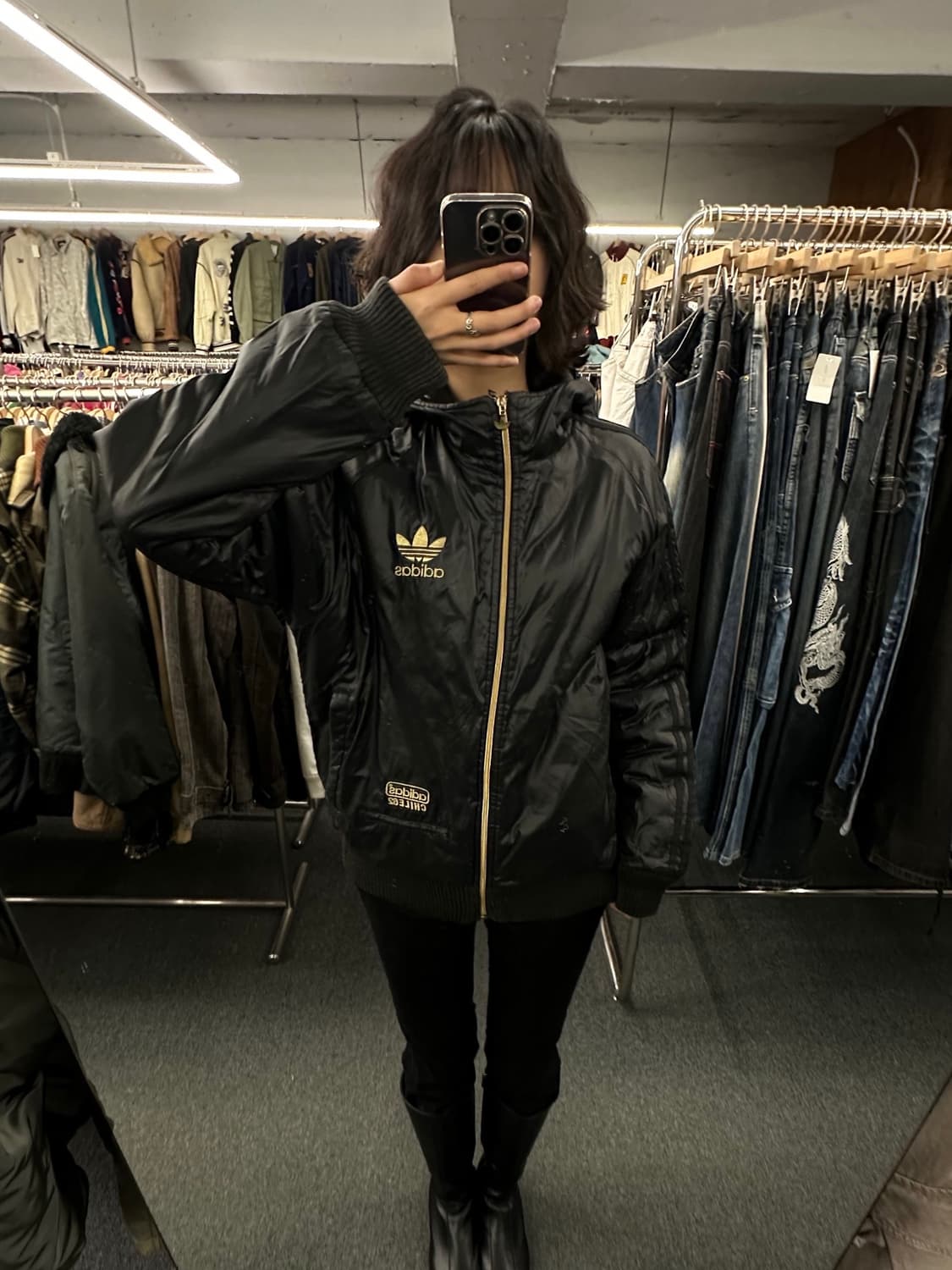 M)아디다스 빈티지 파이어버드 글로시 트랙 패딩자켓 상품이미지1