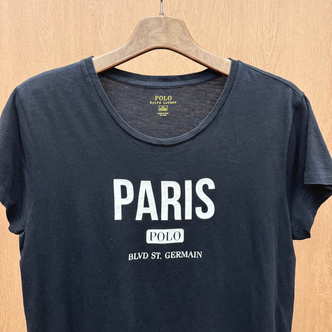 폴로 랄프로렌 반팔 티셔츠 PARIS 빅로고 프린팅 디테일 블랙 상품이미지4