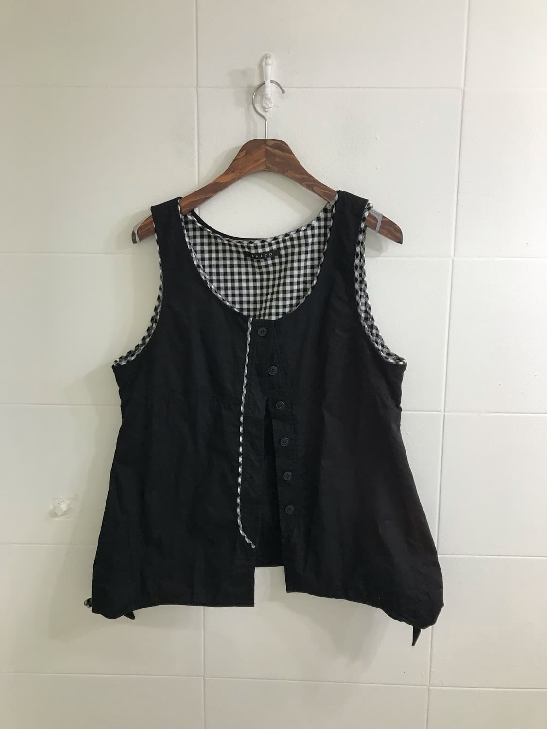 무채색 모리걸 컬러포인트 체크 원피스 하이넥 야상 코디세트 상품이미지5