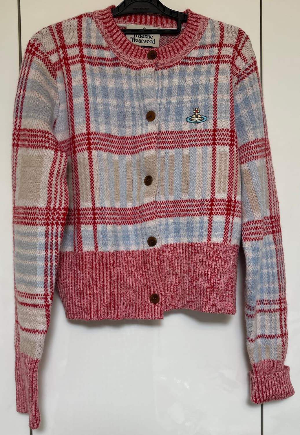 비비안웨스트우드 마드라스 체크 메리노울양모가디건 유일매물 상품이미지1