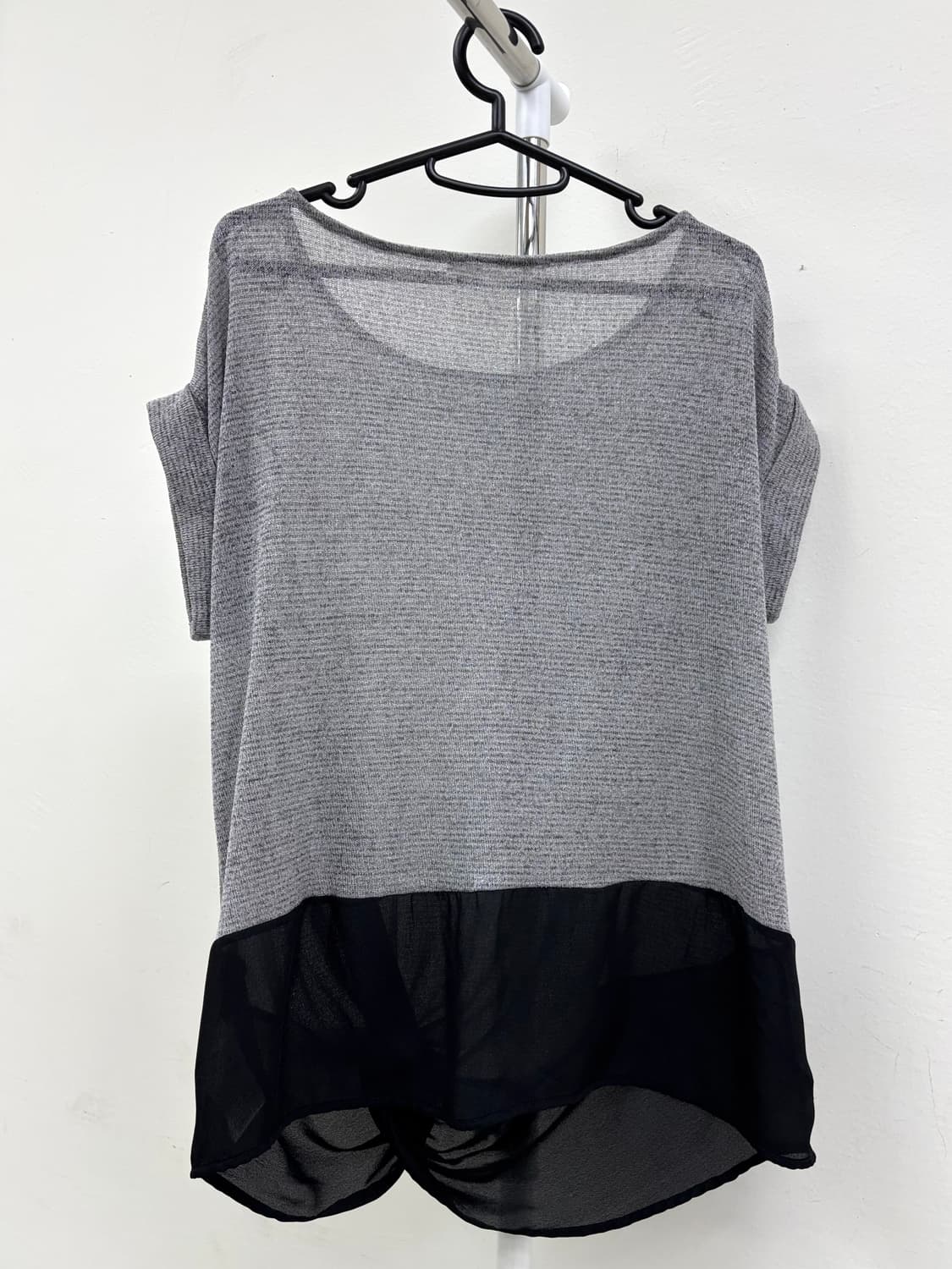빈티지 그레이 반소매 블라우스 상품이미지7
