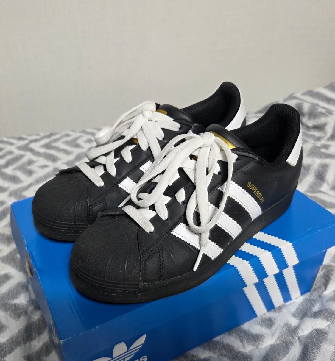 아디다스 슈퍼스타 검흰 운동화 230mm 상품이미지2