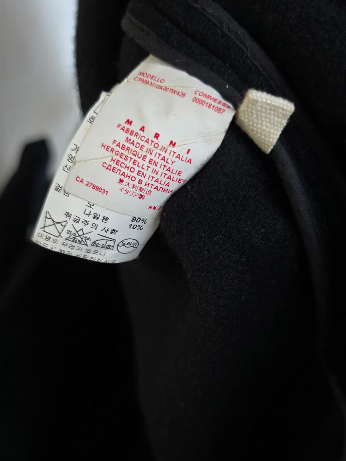 정품) 마르니 여성 울코트 블랙 상품이미지6
