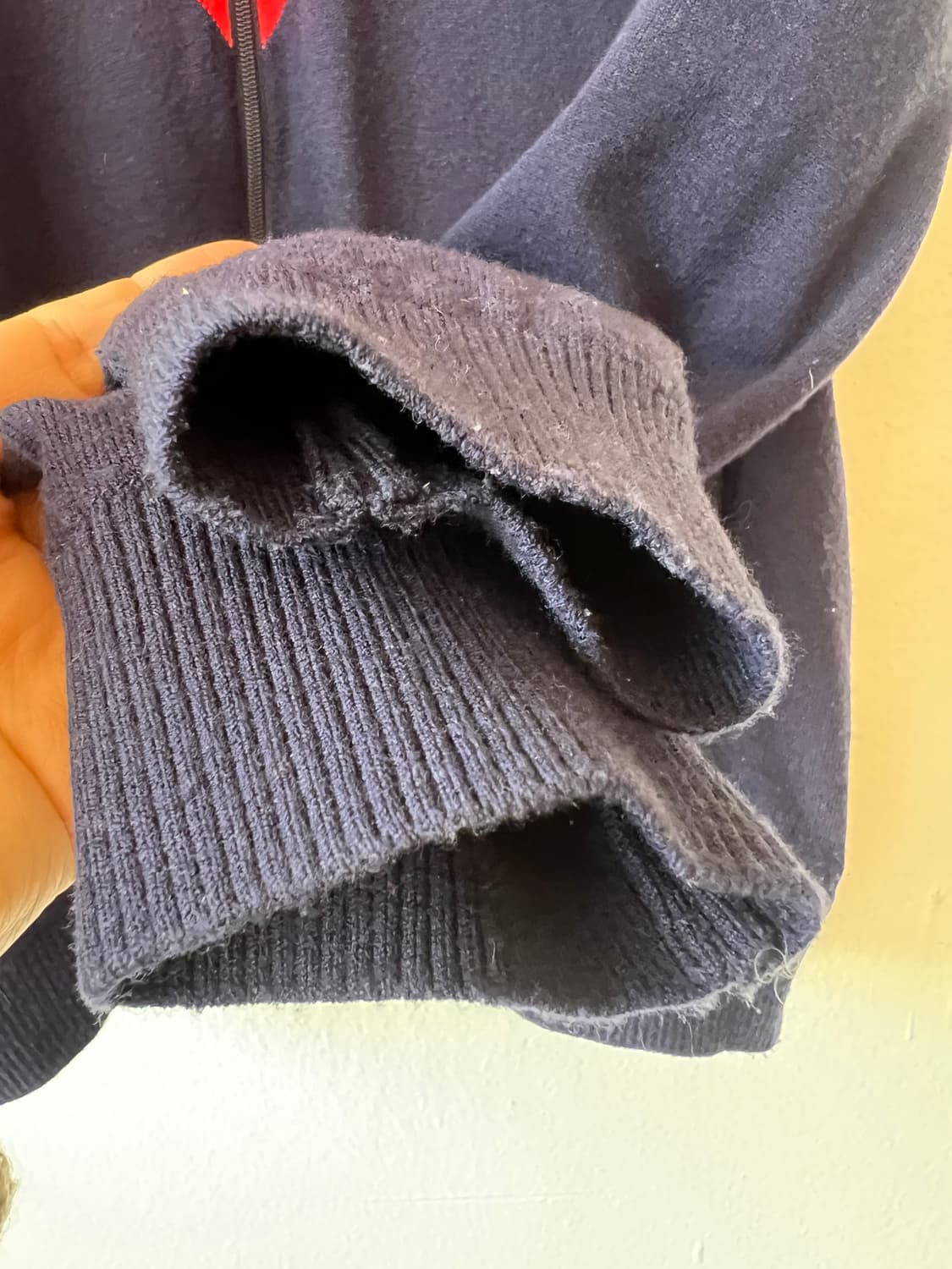 볼빅 여성 네이비 울방풍집업점퍼 골프니트점퍼 상품이미지4