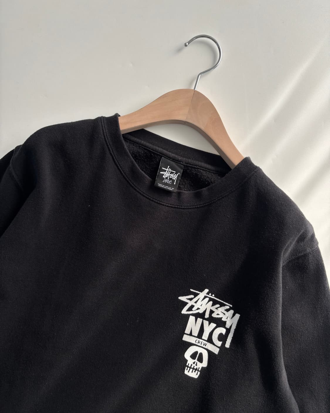 Stussy 스투시 NYC크루 스컬 크루넥 블랙 맨투맨 상품이미지5