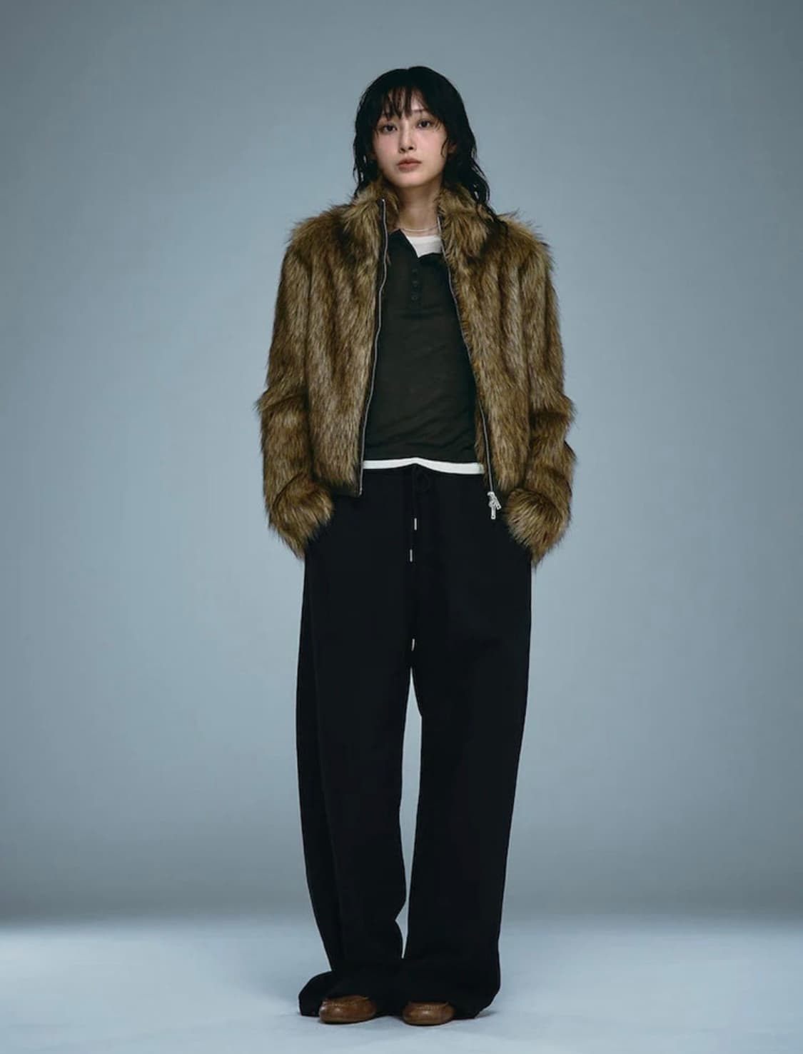 에잇세컨즈 와일드 블루종  옐로이시 브라운 퍼자켓 165Y3VAY1B 상품이미지3