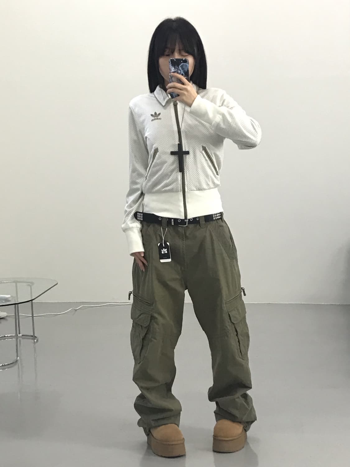 Adidas Khaki mesh jersey 상품이미지3