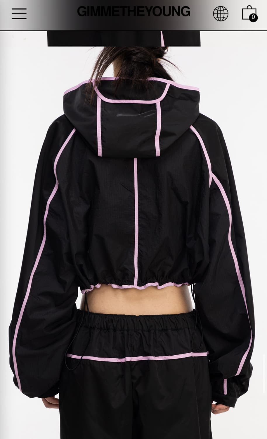 (새상품)김미더영 바람막이 크롭 점퍼 상품이미지2