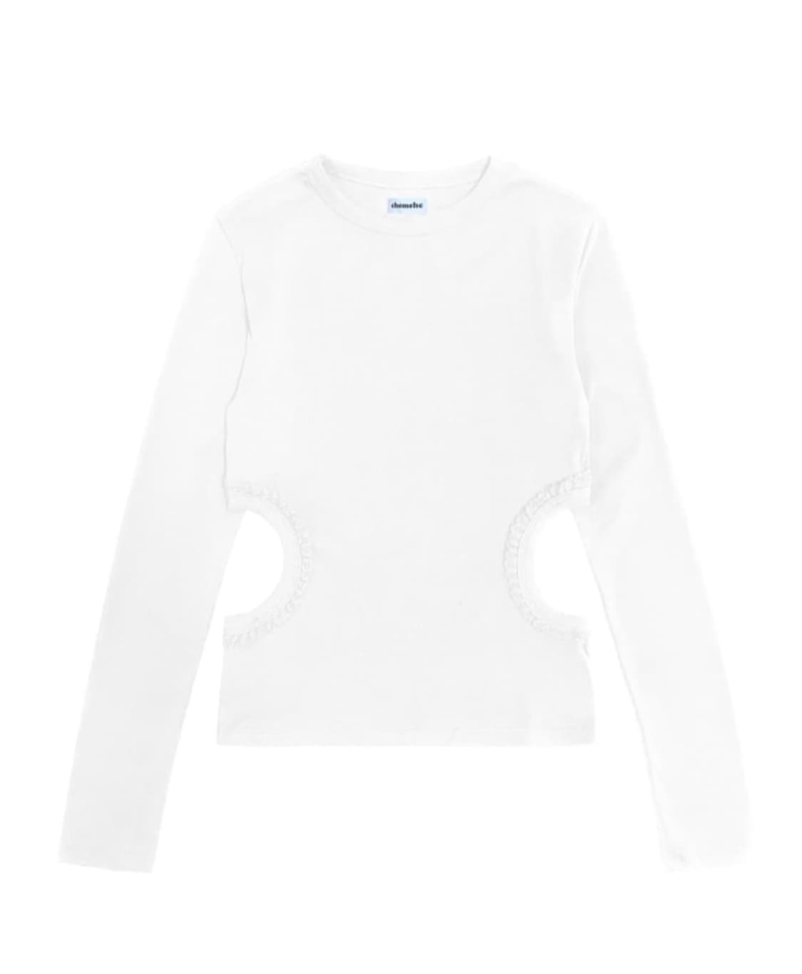 체메씨 HOLE LACE LONG SLEEVE 화이트 상품이미지1