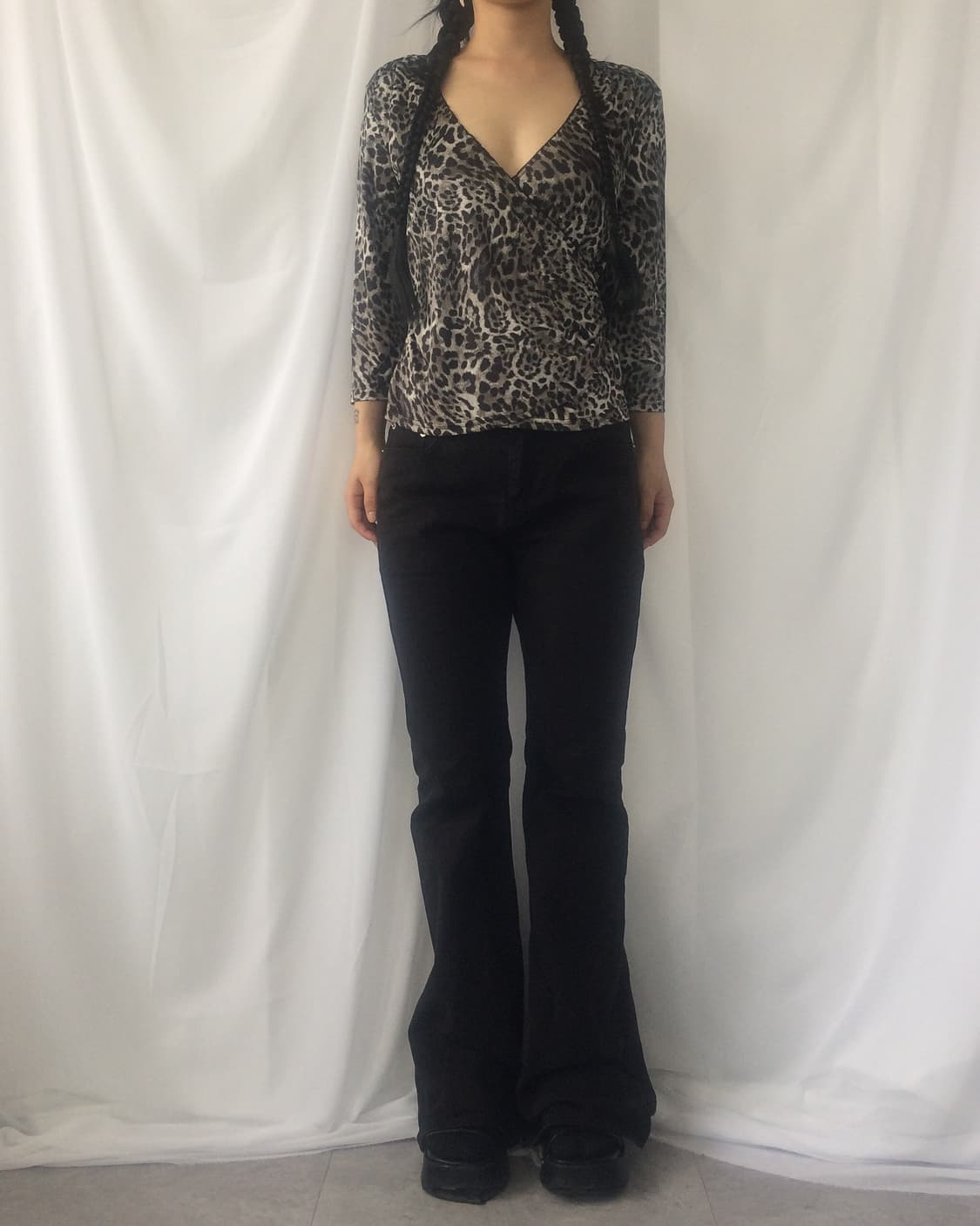 Leopard pattern sleeve 상품이미지1