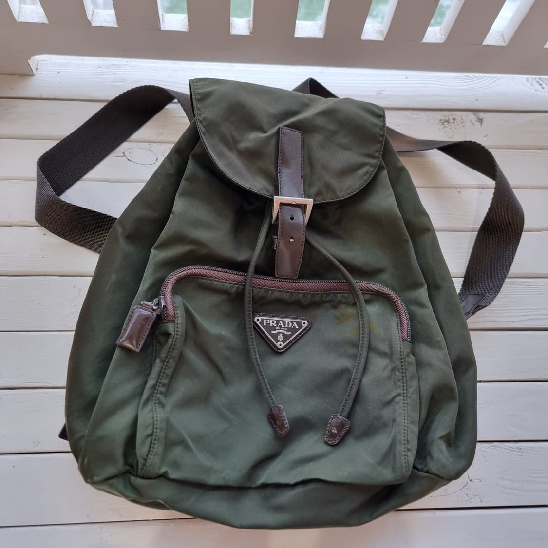 PRADA 프라다 포코노나일론 백팩 카키 상품이미지1
