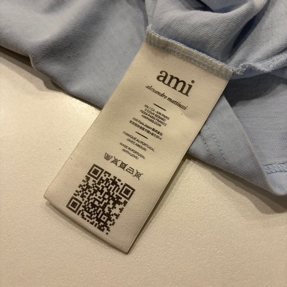 [M] 아미 스몰 하트 반팔티 스카이 블루 B870 상품이미지7