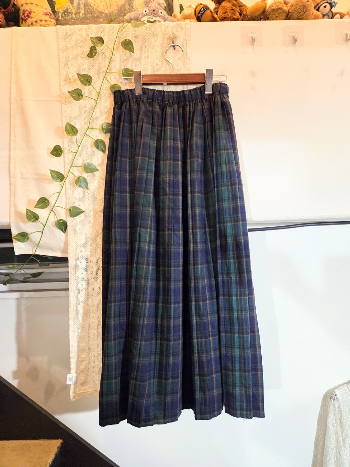 체크 플리츠 롱스커트 상품이미지4