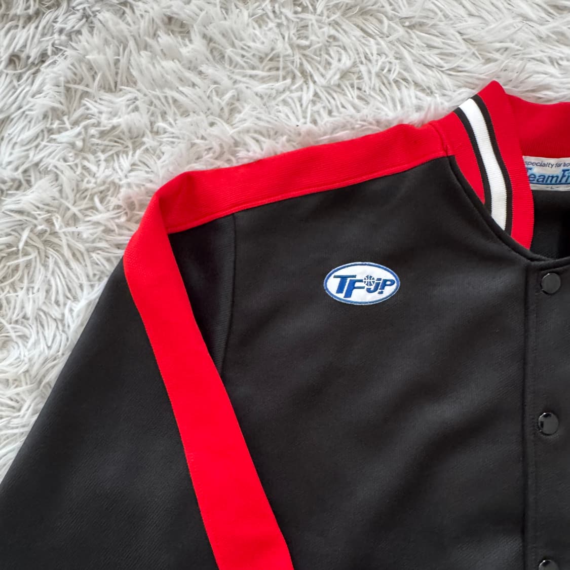 TEAM FIVE 일본빈티지 블랙 레드 올드스쿨 바시티 자켓 L 100 상품이미지1