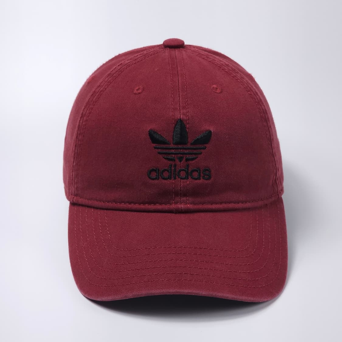 아디다스 버건디 트레포일 볼캡 모자 상품이미지3