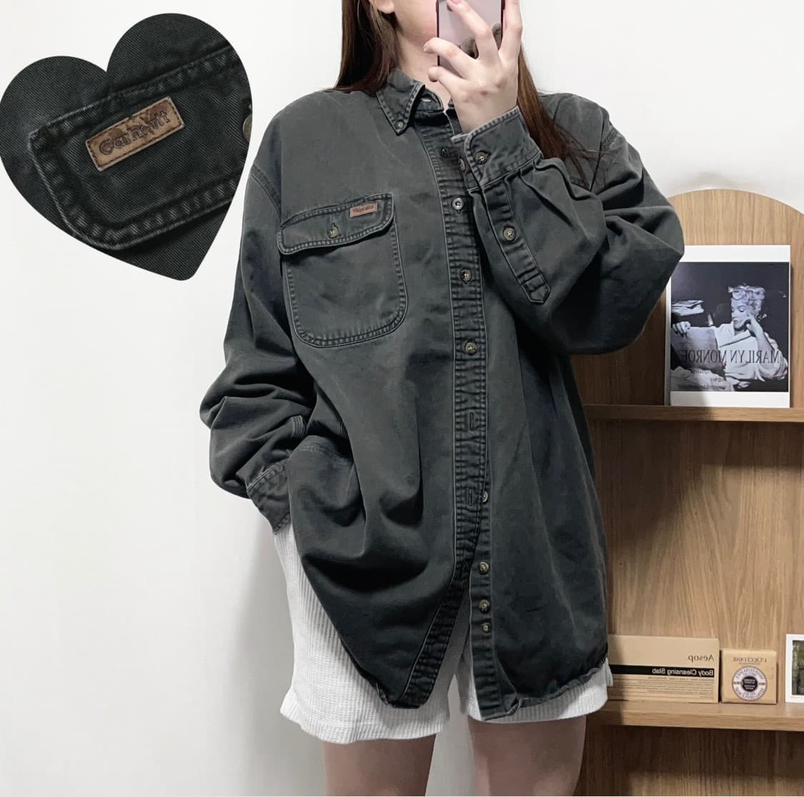 [정품] 칼하트 빈티지카키 포켓 워크 셔츠 [ L ] 상품이미지1