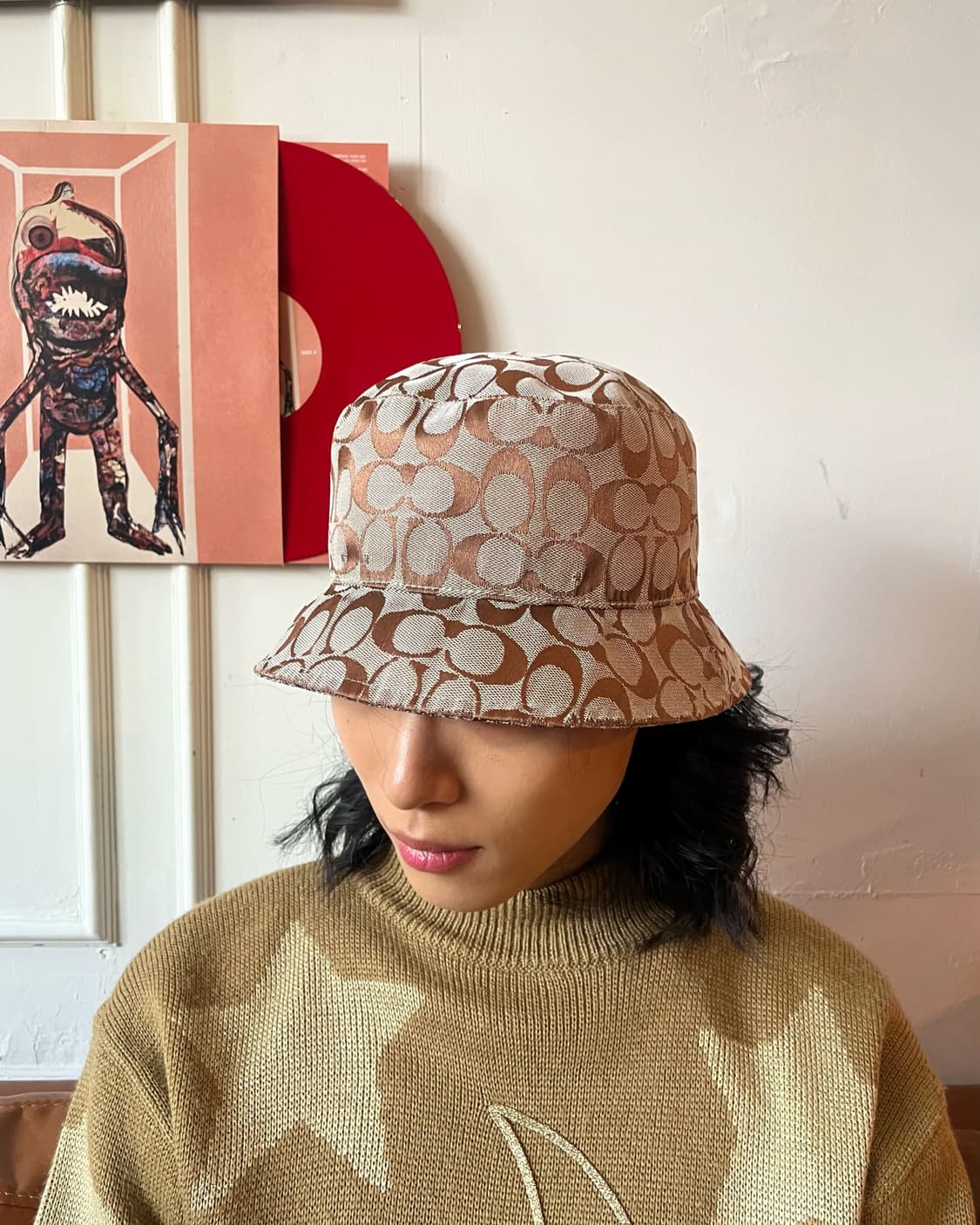 1990s Old COACH Jacquard Bucket Hat 상품이미지2