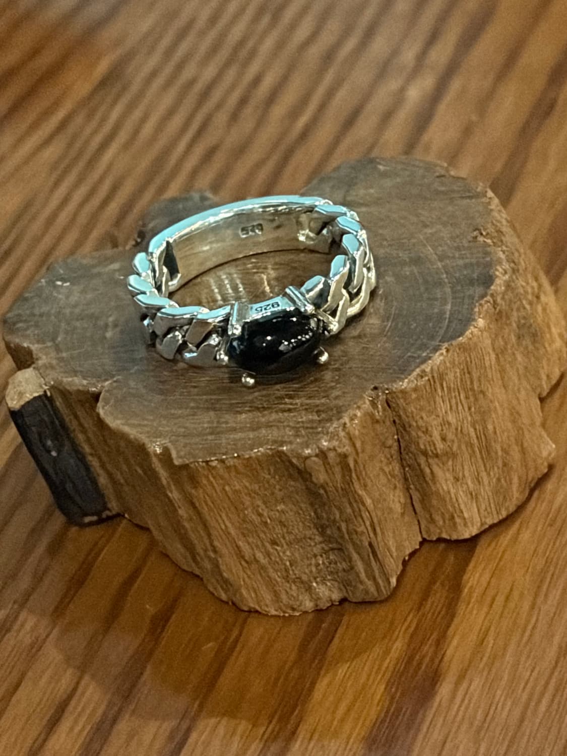 🖤 Black Stone Chain Ring 상품이미지4