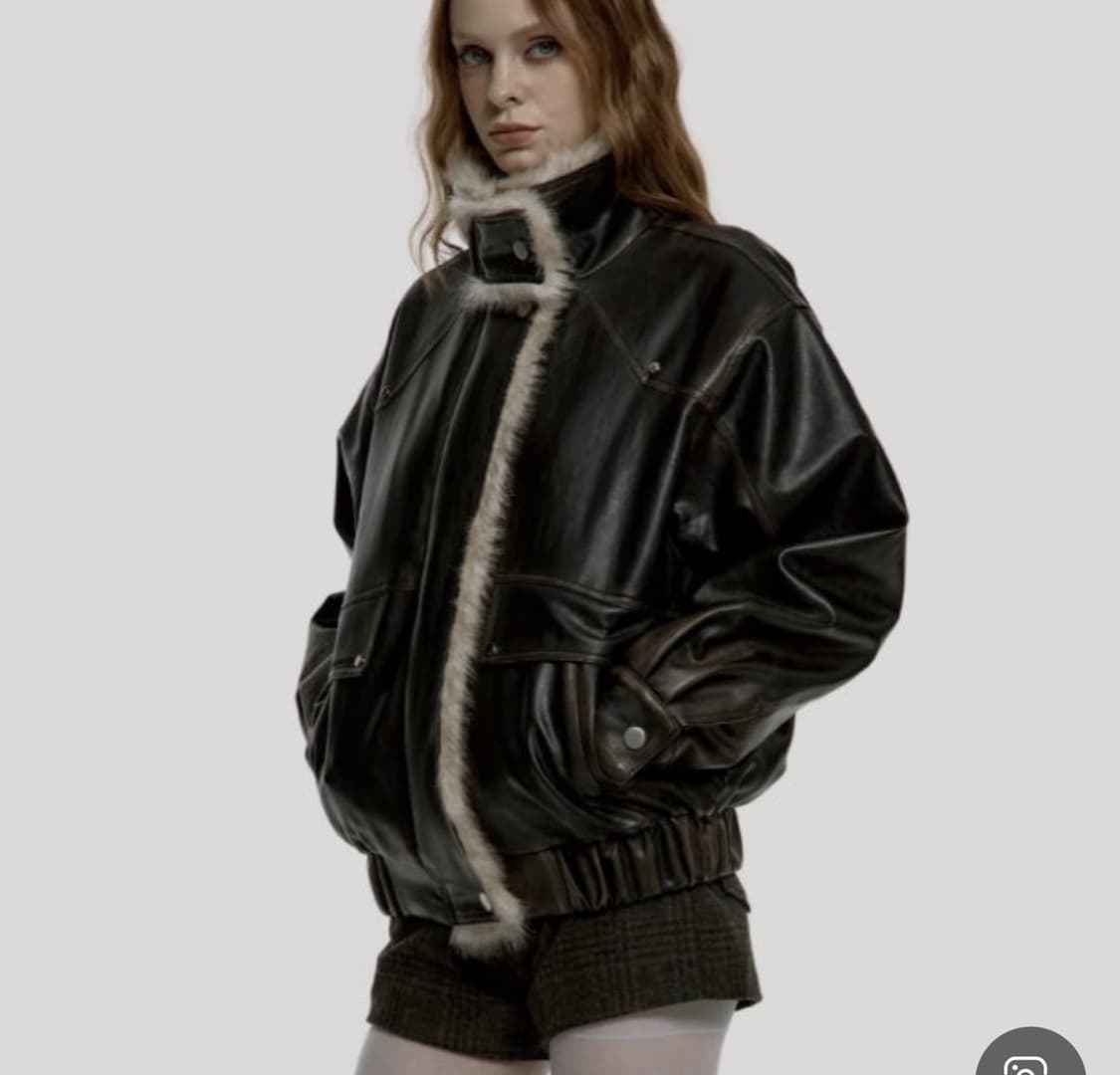 러프넥 무스탕 상품이미지1