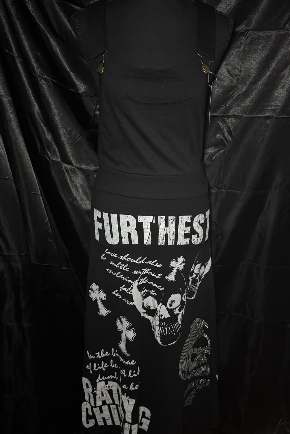 M.K.R 펑크 스컬 십자가 멜빵 원피스 데드스탁 상품이미지1