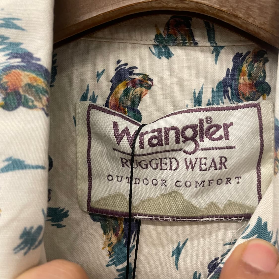 90s 랭글러 러기드 웨어 청둥오리 애니멀 패턴 포켓 셔츠 N297 상품이미지7