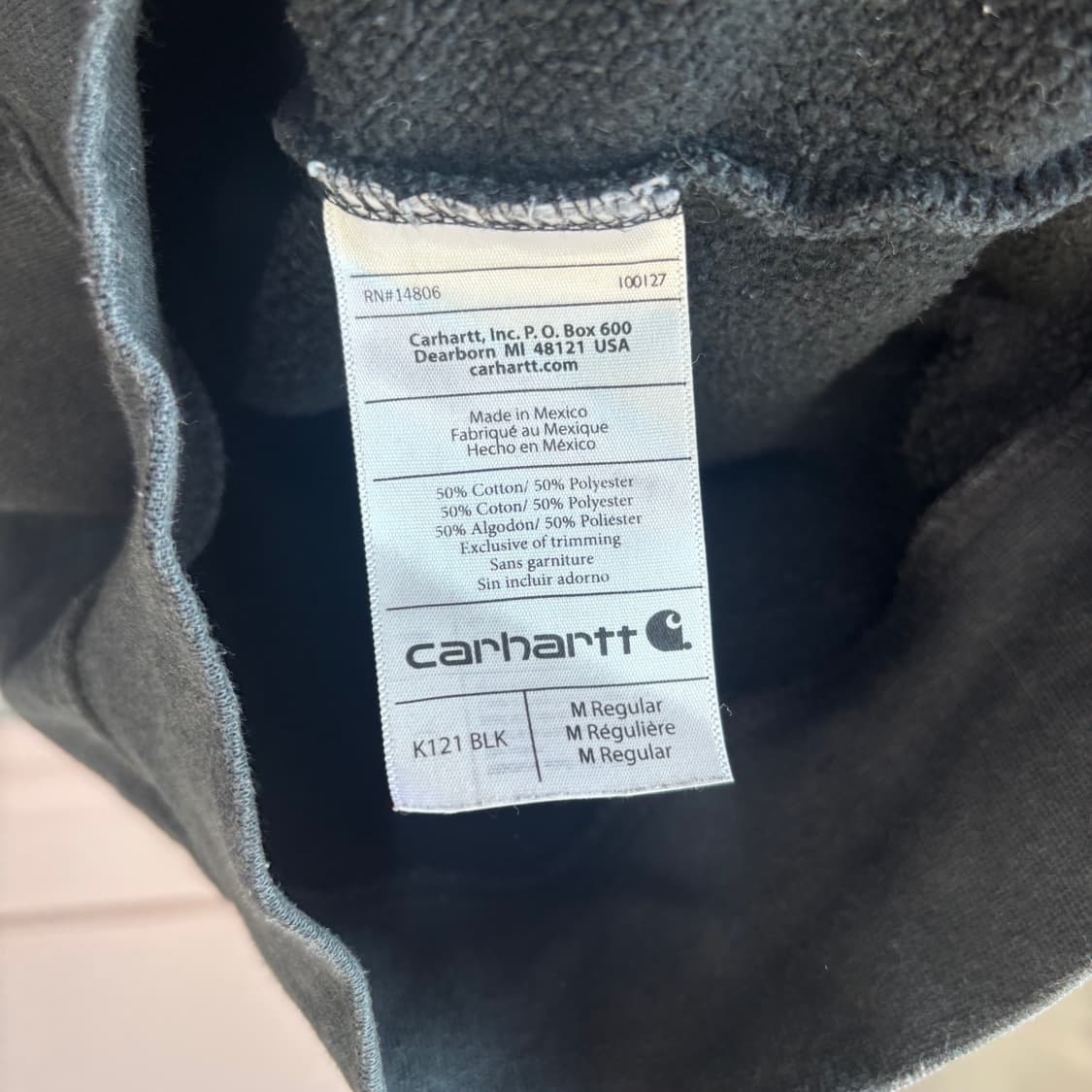 칼하트 미드웨이트 후드 블랙 상품이미지3