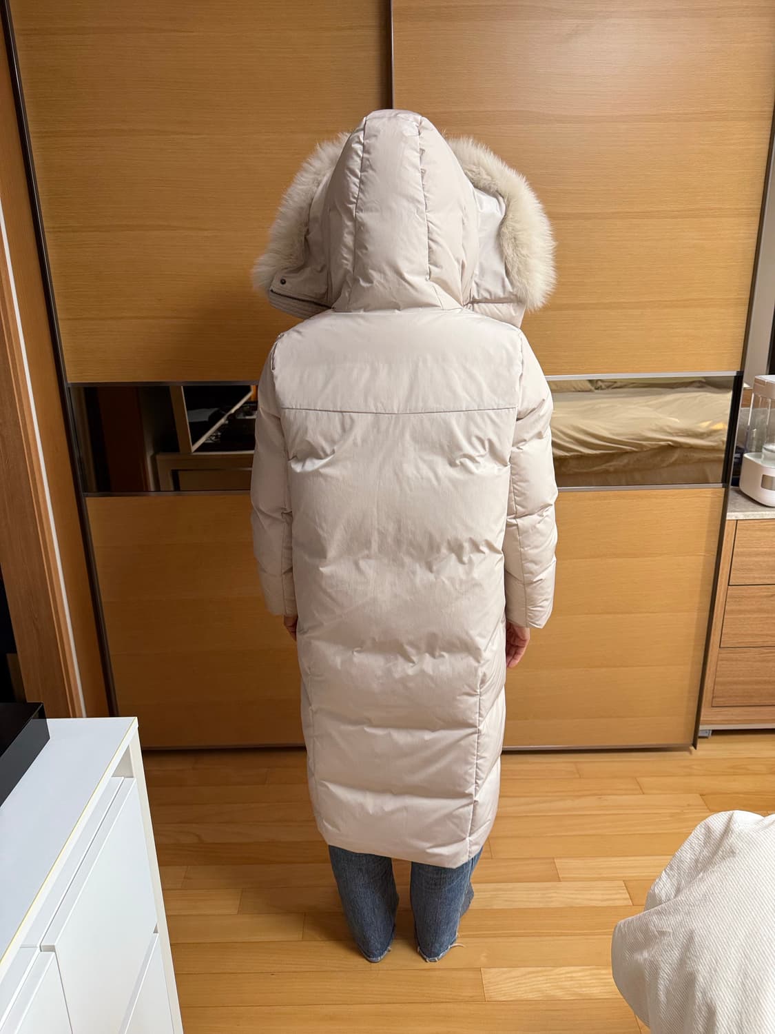 Mayonez 리얼폭스 퍼트리밍 덕다운 코트 롱다운  가슴 56 소매길이 상품이미지4